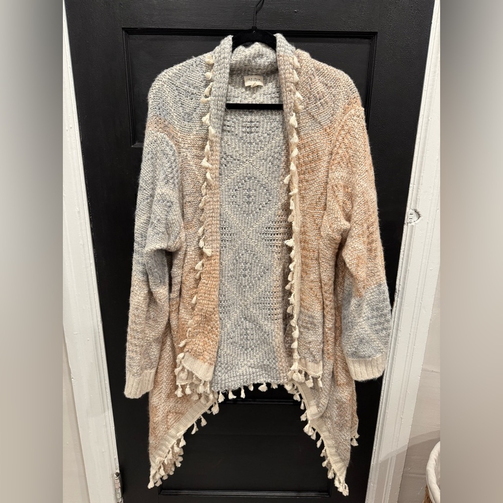 1.4.3. Story by Line Up Beige, Coral and Gray Knit Cardigan